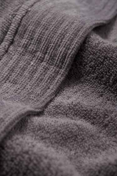 Bărbați - Halat de baie din tricot plușat - gri închis