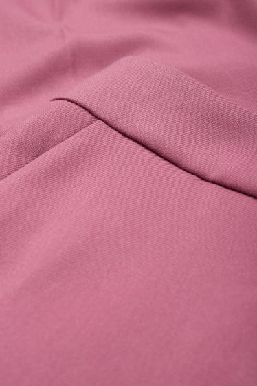 Femei - Pantaloni de stofă - talie medie - straight fit - roz închis