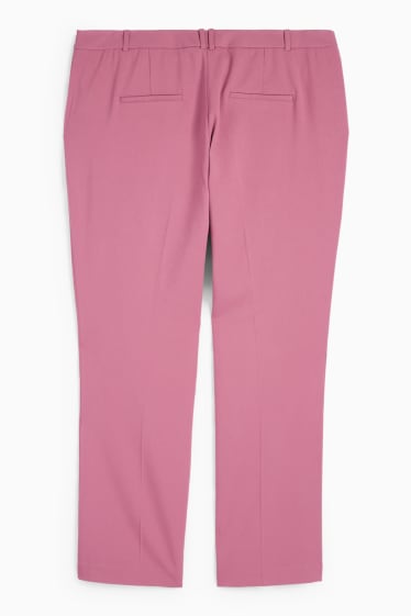 Femei - Pantaloni de stofă - talie medie - straight fit - roz închis