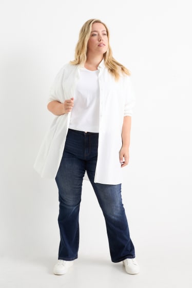 Femei - Bootcut jeans - talie medie - denim-albastru închis