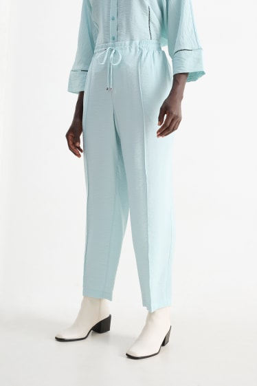 Damen - Stoffhose - High Waist - Tapered Fit - mintgrün