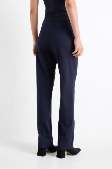 Femei - Pantaloni office - talie medie - straight fit - Mix & Match - albastru închis