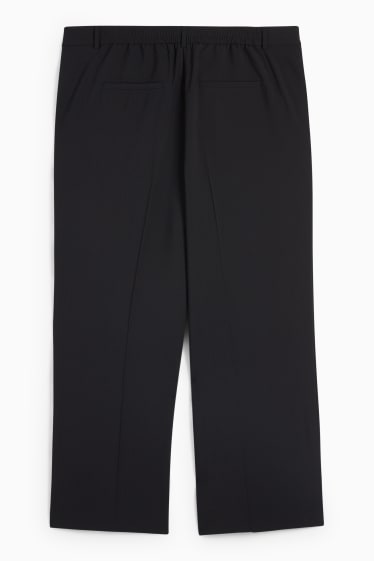 Femei - Pantaloni de stofă - talie înaltă - wide leg - negru