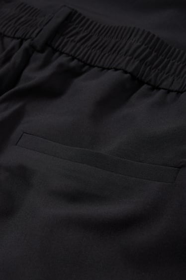 Femei - Pantaloni de stofă - talie înaltă - wide leg - negru