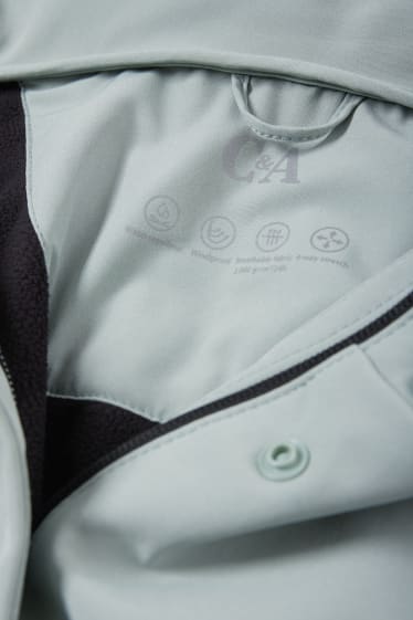 Femei - Geacă softshell cu glugă - rezistentă la apă - 4 Way Stretch - verde mentă