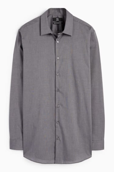 Home - Camisa - slim fit - Kent - fàcil de planxar - gris fosc