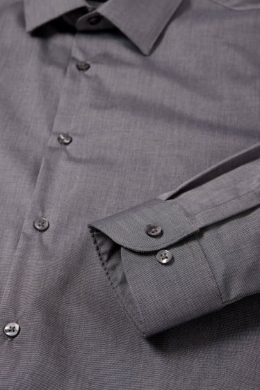 Home - Camisa - slim fit - Kent - fàcil de planxar - gris fosc
