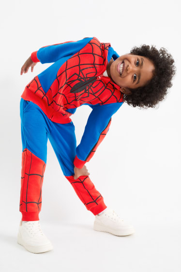 Kinderen: jongens - Spider-Man - set - sweatvest met capuchon en joggingbroek - rood