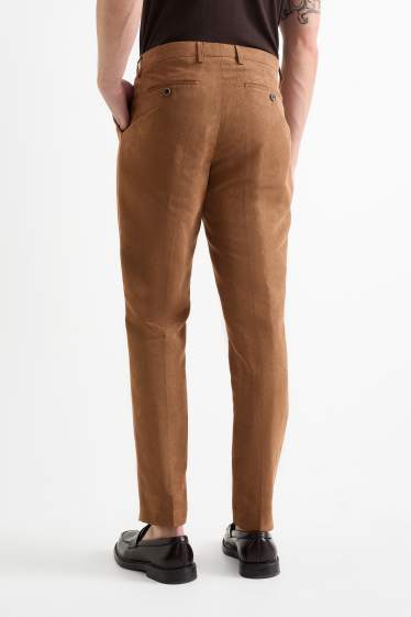 Bărbați - Pantaloni modulari - slim fit - structurați - maro