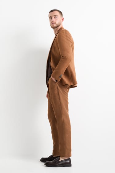 Bărbați - Pantaloni modulari - slim fit - structurați - maro
