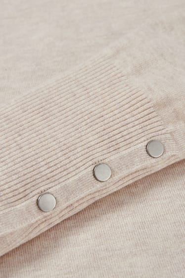 Femei - Pulover din tricot fin - bej