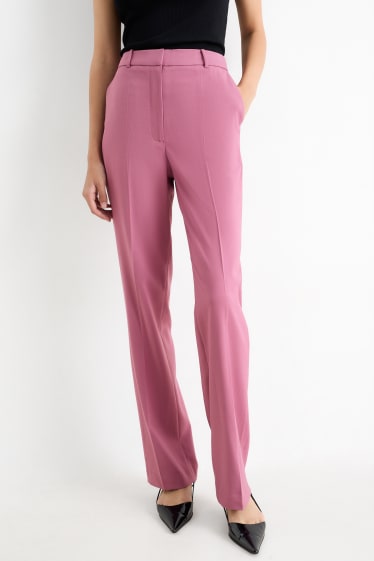 Femei - Pantaloni office - talie medie - straight fit - violet