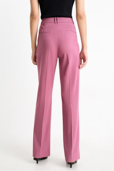 Femei - Pantaloni office - talie medie - straight fit - violet