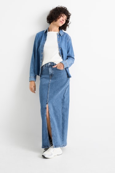 Femei - Fustă de blugi - denim-albastru