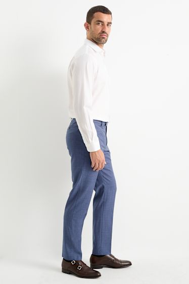 Bărbați - Pantaloni modulari din lână - regular fit - cu model - albastru închis