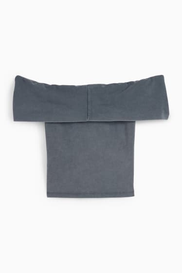 Damen - Crop T-Shirt - dunkelgrau