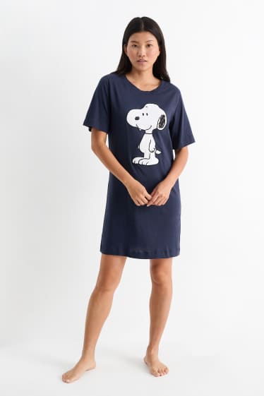 Femei - Cămașă de noapte - Snoopy - albastru închis