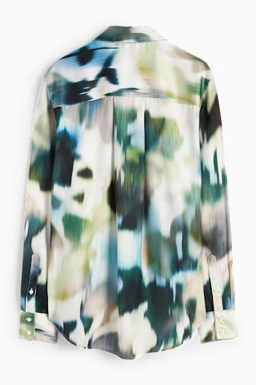 Dámské - Saténová halenka - se vzorem - barevná