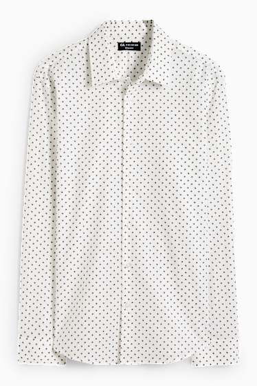 Bărbați - Cămașă - regular fit - guler Kent - print minimalist - structurată - alb