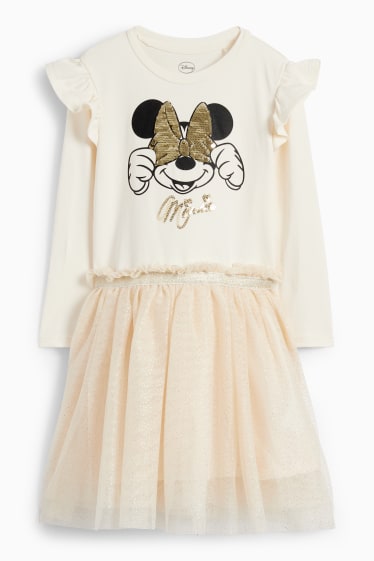 Kinderen: meisjes - Minnie Mouse - jurk - crèmekleurig