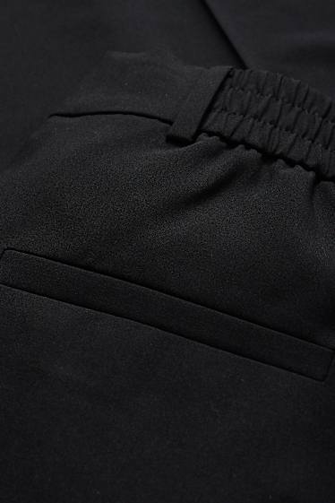 Femei - Pantaloni de stofă - talie înaltă - wide leg - negru