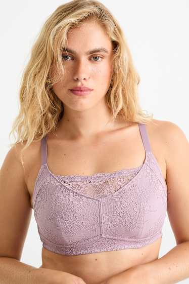 Femei - Sutien post-mastectomie fără armătură - violet deschis