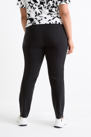 Femei - Pantaloni de stofă - talie înaltă - straight fit - LYCRA® - negru