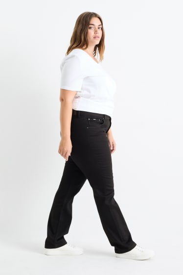 Femei - Straight jeans - talie medie - LYCRA® - negru
