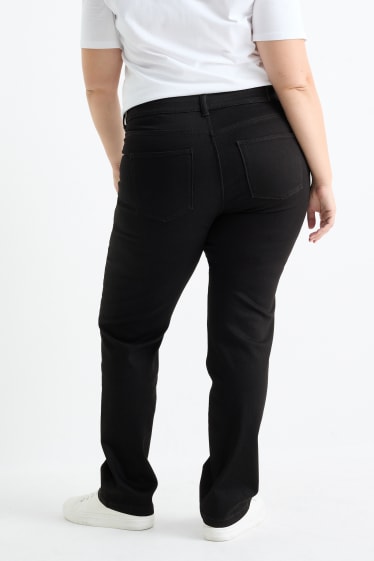 Femei - Straight jeans - talie medie - LYCRA® - negru