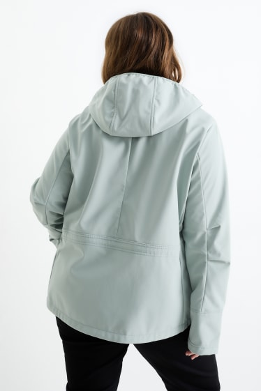 Femei - Geacă softshell cu glugă - rezistentă la apă - 4 Way Stretch - verde mentă