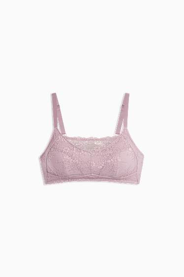 Femei - Sutien post-mastectomie fără armătură - violet deschis