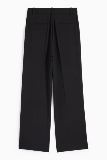 Femei - Pantaloni office - talie înaltă - wide leg - negru