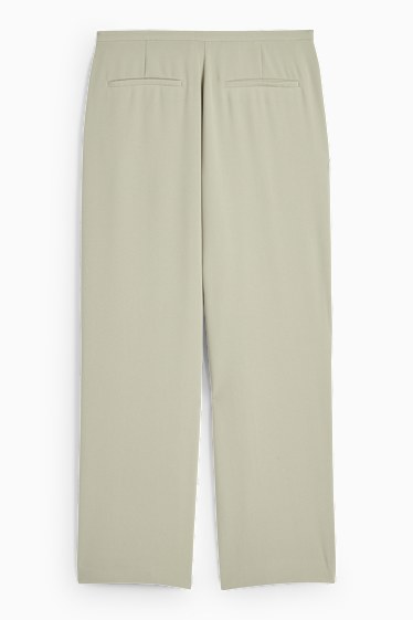 Femei - Pantaloni de stofă - talie înaltă - tapered fit - verde deschis