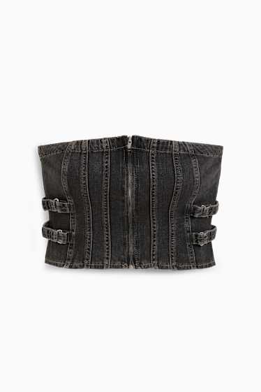 Femei - Corset din denim - denim-gri închis