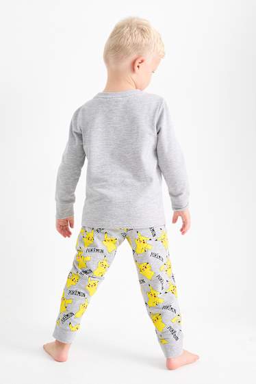 Copii - Băieți - Pokémon - set - pijama și mască de dormit - 3 piese - gri deschis