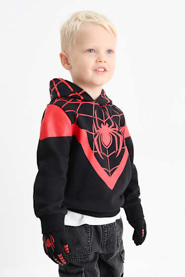 Kinderen: jongens - Halloween - Spider-Man - set - hoodie en handschoenen - zwart