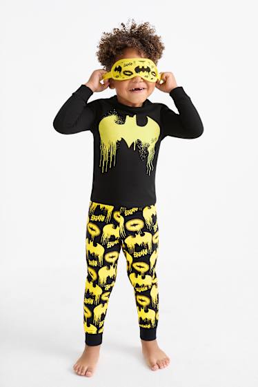 Kinderen: jongens - Batman - set - pyjama en slaapmasker - 3-delig - zwart