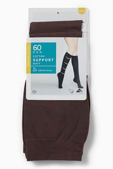 Femei - Multipack 4 buc. - ciorapi fini până la genunchi - 60 DEN - Cafea