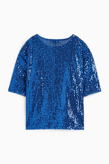 Dámské - Pajetkové tričko - tmavomodrá