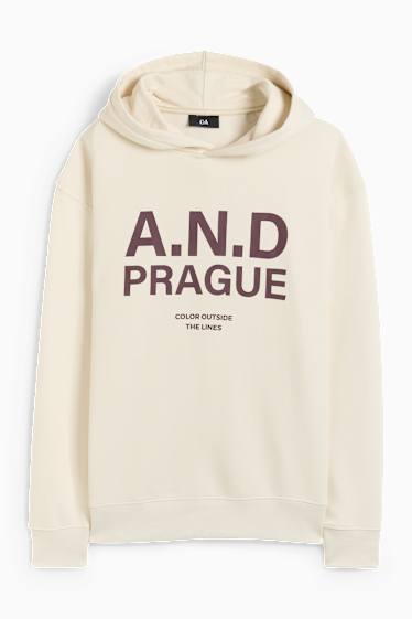 Heren - Hoodie - crème wit