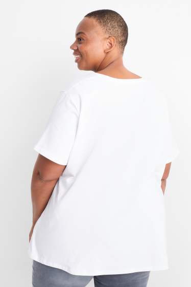 Femei - Multipack 2 buc. - tricou cu decolteu în V - LYCRA® - alb
