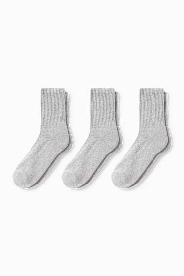 Femei - Multipack 3 perechi - șosete de tenis - gri deschis melanj