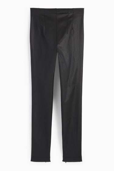 Femei - Pantaloni colanți - talie înaltă - skinny fit - negru