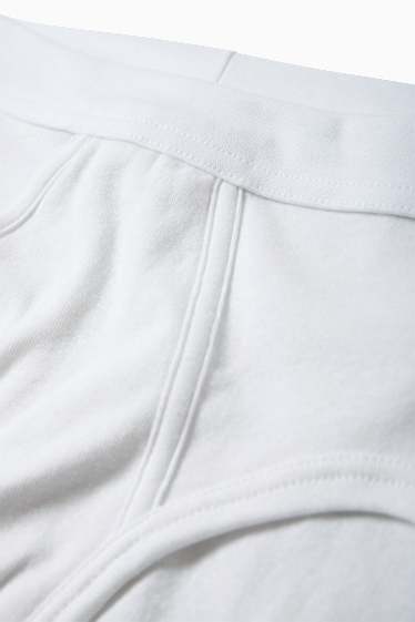 Men - Multipack of 5 - briefs with fly - skinny rib - white