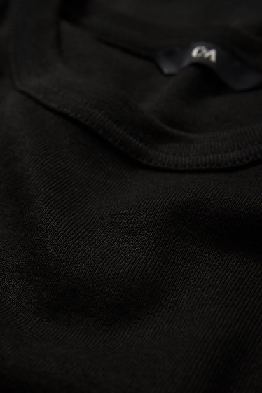 Bărbați - Tricou - slim fit - reiat fin - negru