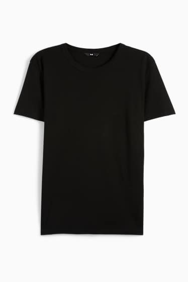 Bărbați - Tricou - slim fit - reiat fin - negru