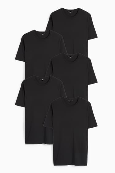 Bărbați - Multipack 5 buc. - tricou - regular fit - negru