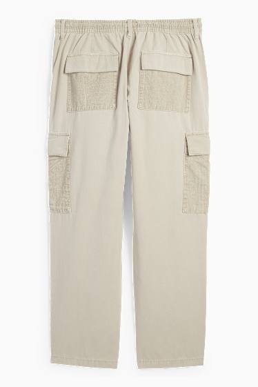 Bărbați - Pantaloni cargo - relaxed fit - bej