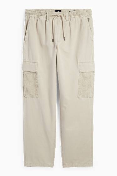 Bărbați - Pantaloni cargo - relaxed fit - bej