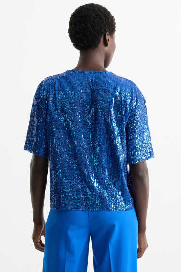 Dámské - Pajetkové tričko - tmavomodrá